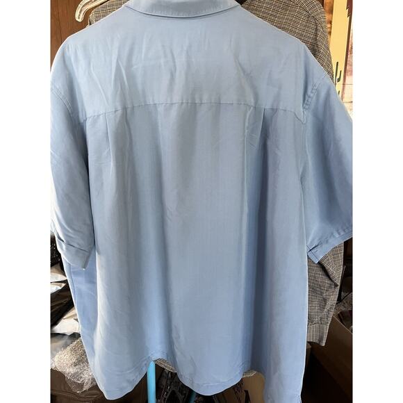 Cubavera Shirt Mens Guayabera Blue Short Sleeve Size XL - Picture 3 of 10